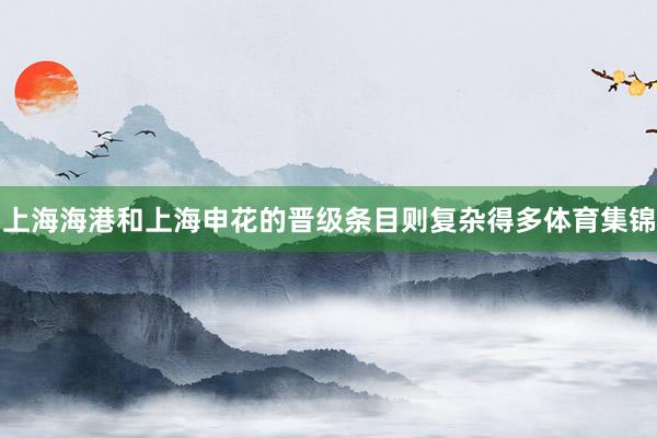 上海海港和上海申花的晋级条目则复杂得多体育集锦